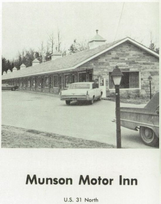 Letherby Motel (Munson Motor Inn) - 1972 Yearbook Ad (newer photo)